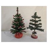 2 Old World Style Christmas Trees