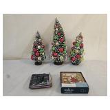 Bottle Brush Christmas Trees, Drink Coasters