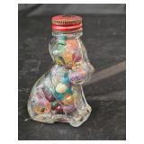 Vintage Glass Dog Candy Container