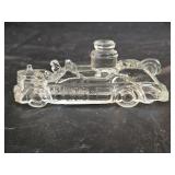 Antique Glass Fire Engine Candy Container
