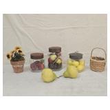 Decorative Jars, Faux Fruit, Basket, Planter