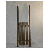 Antique Primitive French Wooden Toboggan/Sled