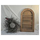 Pip Twig Berry Wreath, Round Top Louvered Vent