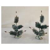 2 Vintage Mini Japan Bottle Brush Christmas Trees
