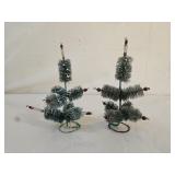 2 Vintage Mini Japan Bottle Brush Christmas Trees
