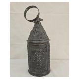 Antique Primitive Pierced Tin Lantern