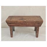 Vintage Primitive Wood Foot Stool