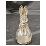 Ant. Vicotry Glass Easter Rabbit Candy Container