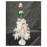 Vtg Tree Topper w Ornaments & Faux Feather Tree
