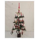 Faux Feather Christmas Tree with Ornaments