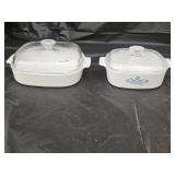 2 Corningware Covered Casserole Dishes