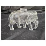 Vintage Hocking Glass Elephant Covered Candy Dish