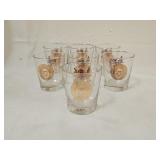 7 Vintage Mid Century Libbey UofM Rocks Glasses