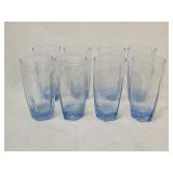 8 Vintage Libbey Blue Chivalry Ice Tea Glasses