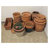 Assortment of Terra Cotta, Clay & Plastic Planters