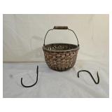 Antique Hand Woven Splint Wood Fruit Basket