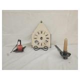 Tin Clock Face, Metal Candle Holders