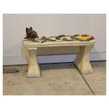 Decorative 3pc Painted Concrete Yard Art Bench