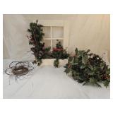 Winter Window Frame Art, Wreath, Garland