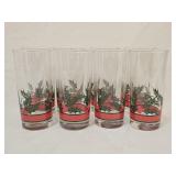 8 Vintage Libbey Holly & Berries Tumblers