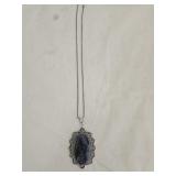 German Silver Sodalite Pendant Necklace