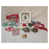 Spode Plate, Candle Rings, Ribbon and Bows
