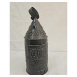 Vintage Primitive Pierced Tin Lantern