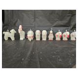 9 RARE Vintage Rosbro Glow In The Dark Ornaments