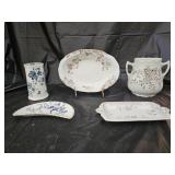 Vintage Brown and Blue Transferware
