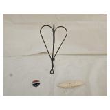 Ant. Receipt Holder, Political Button, Sewing Tool