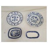 Vintage Blue Willow and Blue Onion Plates & Bowls
