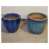 2 Large Decorative Pottery Planters