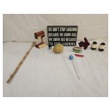 Painted Wood Collectibles and Wall Art