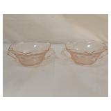 2 Hazel Atlas Pink Depression Soup Bowls