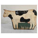 Vtg Primitive Farmhouse Folk Art Metal Cow Planter
