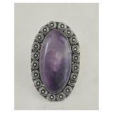 German Silver Amethyst Ring