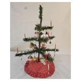 Vintage Glass & Metal Ornaments, Faux Feather Tree