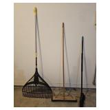 Large Leaf Rake, Push Broom, Hand Broom