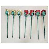 7 Hand Blown Glass Roses