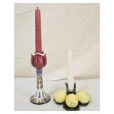 Delft and Capodimonte Candle Holders