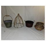 Metal and Wicker Yard Art