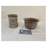 Stoneware Pottery Apple Baker and Vase