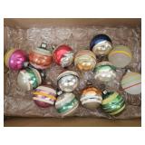 14 Vintage Shiny Brite Glass Christmas Ornaments