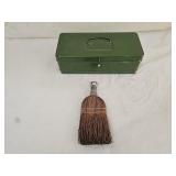 Vintage Climax Metal Tool Box, Whisk Broom