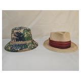 1960s Straw Trilby & Camouflage Hats