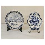 Vintage Delft Christmas Plate & Wall Plaque