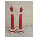 Vintage Painted Ceramic Electric Christmas Candles