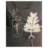 Vintage Plastic Christmas Tree, Glass Ornament