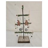 Faux Feather Christmas Tree with Ornaments