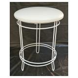 Modern White Metal Padded Vanity Stool